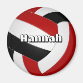 Red Black volleybal Kids verjaardagsfeestje Magneet (Voorkant)