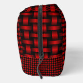 Red Black Weave Pattern Toilettas Toilettasje (Rechts)