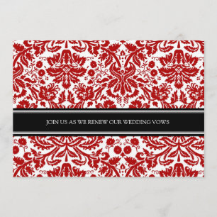 Red Black Wedding Vow Renewal Uitnodiging