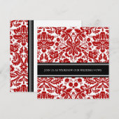 Red Black Wedding Vow Renewal Uitnodiging (Voorkant / Achterkant)