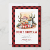 Red Black Western Check Holiday Greeting Card Feestdagenkaart (Voorkant)