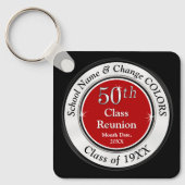 Red, Black, White, 50th Class Reunion Souvenirs Sleutelhanger (Voorkant)