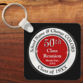 Red, Black, White, 50th Class Reunion Souvenirs Sleutelhanger (Voorkant)