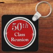 Red, Black, White, 50th Class Reunion Souvenirs Sleutelhanger (Achterkant)