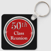 Red, Black, White, 50th Class Reunion Souvenirs Sleutelhanger (Achterkant)