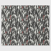 Red Black White Abstract Cadeaupapier (Vlak)