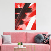 Red Black White Abstract Canvas Afdruk (Insitu (Woonkamer))
