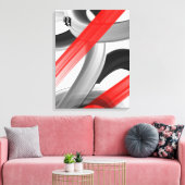 Red Black White Abstract Canvas Afdruk (Insitu (Woonkamer))