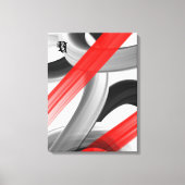 Red Black White Abstract Canvas Afdruk (Voorkant)