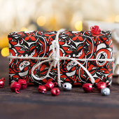 Red Black White Abstract Haida Face Native Art Cadeaupapier