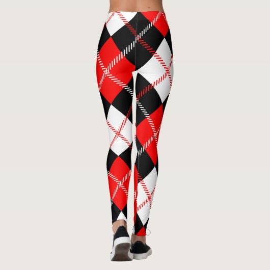 Red Black White Argyle Pset Leggings (Achterkant)