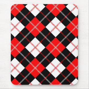 Red Black White Argyle Pset Muismat