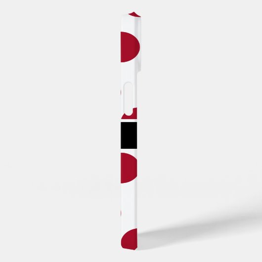 Red Black White Big Polka Dot Monogram Case-Mate iPhone Case (Achterkant / Rechts)