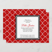 Red, Black & White Bridal Shower Invitation Kaart (Voorkant / Achterkant)
