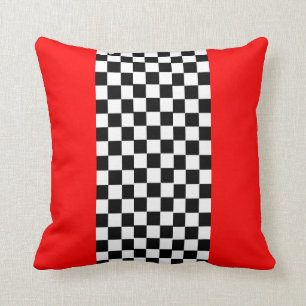 Red Black White Checkers Pillow Kussen