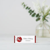 Red Black White Cherry Blossom Rising Sun Mini Visitekaartje (Staand voorkant)
