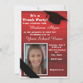 Red Black White College Trunk Party Dorm Shower Kaart (Voorkant)