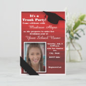 Red Black White College Trunk Party Dorm Shower Kaart (Staand voorkant)