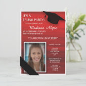 Red Black White College Trunk Party foto Kaart (Staand voorkant)