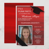 Red Black White College Trunk Party foto Kaart (Voorkant / Achterkant)