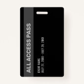 Red Black & White Concert Pass Aangepaste ID-badge Badge (Achterkant)