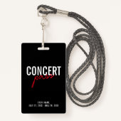 Red Black & White Concert Pass Aangepaste ID-badge Badge (Voorkant met draagriem)