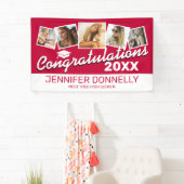 Red Black White Congrats Afstuderen Spandoek (Insitu)