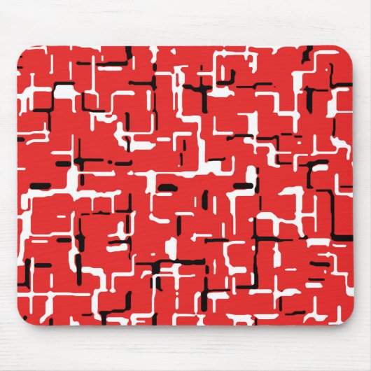 Red Black White Cool Patroon Muismat (Voorkant)