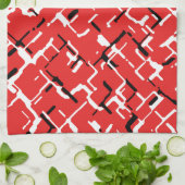 Red Black White Cool Patroon Theedoek (Gevouwen)