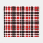 Red Black White Flannel Tartan Pattern Design  Fleece Deken (Voorkant (Horizontaal))