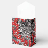 Red Black & White Floral Paisley Bohemian Boho Bedankdoosjes (Geopend)