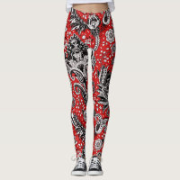 Red Black & White Floral Paisley Bohemian Boho