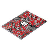Red Black & White Floral Paisley Bohemian Boho Notitieboek (Linkerzijde)