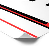 Red Black White Geometric MCM-achtig design Poster (Hoek)