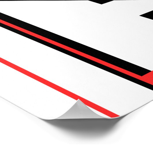 Red Black White Geometric MCM-achtig design Poster (Hoek)
