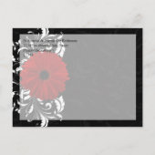Red+Black+White Gerbera Daisy Sla de datum op Aankondigingskaart (Achterkant)