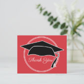 Red Black White Gradup Bedankkaart (Staand voorkant)