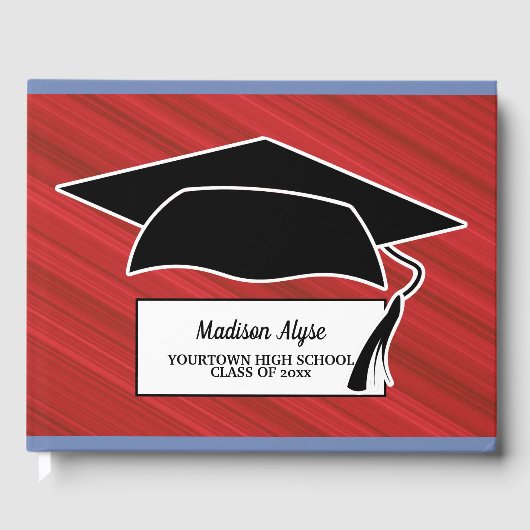 Red Black White Gradup Gastenboek (Voorkant)