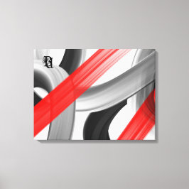 Red Black White Gray Abstract Canvas Afdruk