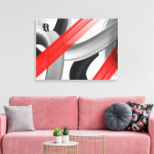 Red Black White Gray Abstract Canvas Afdruk (Insitu (Woonkamer))