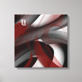 Red Black White Gray Abstract Canvas Afdruk (Voorkant)