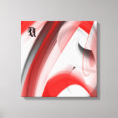 Red Black White Gray Abstract Canvas Afdruk (Voorkant)