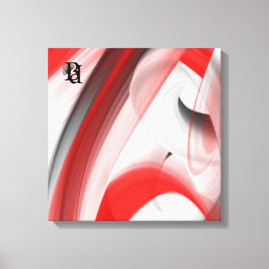 Red Black White Gray Abstract  Canvas Afdruk (Voorkant)