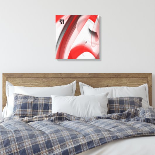 Red Black White Gray Abstract  Canvas Afdruk (Insitu (Slaapkamer))
