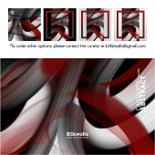 Red Black White Gray Abstract Canvas Afdruk