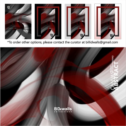 Red Black White Gray Abstract Canvas Afdruk