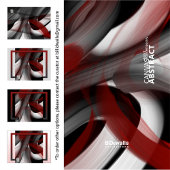 Red Black White Gray Abstract Canvas Afdruk