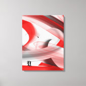 Red Black White Gray Abstract Canvas Afdruk (Voorkant)