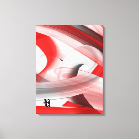 Red Black White Gray Abstract  Canvas Afdruk (Voorkant)