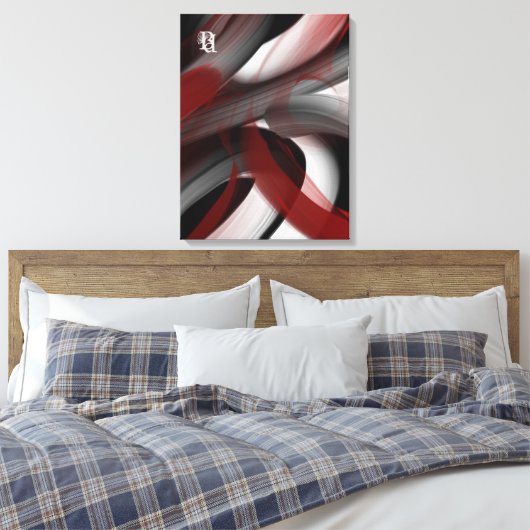 Red Black White Gray Abstract  Canvas Afdruk (Insitu (Slaapkamer))